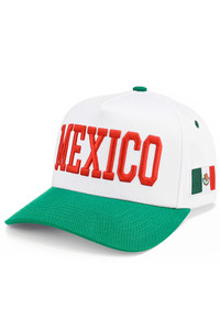 CC BEANIE White Crown Flag MEXICO Letter Embroidered on Two Tone Baseball Cap Trucker Hat