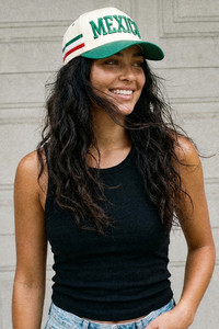 CC BEANIE 3 Lines Flag MEXICO Letter Embroidered on Two Tone Baseball Cap Trucker Hat