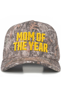 CC BEANIE MOM OF THE YEAR Letter Embroidered on Two Tone Baseball Cap Trucker Hat