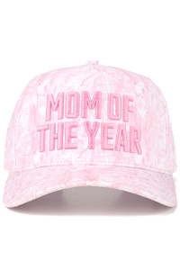 CC BEANIE MOM OF THE YEAR Letter Embroidered on Two Tone Baseball Cap Trucker Hat