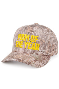 CC BEANIE MOM OF THE YEAR Letter Embroidered on Two Tone Baseball Cap Trucker Hat