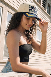 CC BEANIE TAIL GATE CAPTAIN Letter Embroidered on Two Tone Baseball Cap Trucker Hat