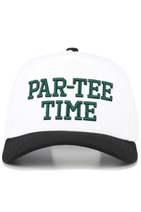 CC BEANIE PAR-TEE TIME Letter Embroidered on Two Tone Baseball Cap Trucker Hat