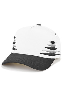 CC BEANIE Two Tone Diamond Pattern Embroidered on Two Tone Baseball Cap Trucker Hat

