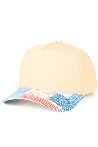 CC BEANIE Quilted Style Pattern Bill Two Tone Baseball Cap Trucker Hat