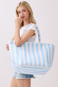 STRIPED Pattern Two Tone Terry Tote Bag