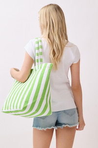 STRIPED Pattern Two Tone Terry Tote Bag