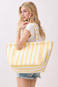 STRIPED Pattern Two Tone Terry Tote Bag