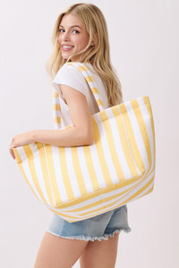 STRIPED Pattern Two Tone Terry Tote Bag