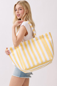 STRIPED Pattern Two Tone Terry Tote Bag