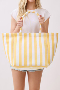 STRIPED Pattern Two Tone Terry Tote Bag