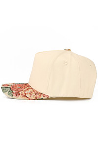 CC BEANIE Flower Jacquard Pattern Brim on Two Tone Baseball Cap Trucker Hat