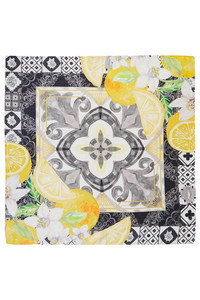Orange with Flower with Multi Pattern Print Light Weight Silky All Season Bandana Scarf
