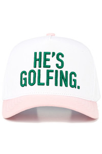 C.C HE'S GOLFING Letter Embroidered on Two Tone Baseball Cap Trucker Hat
