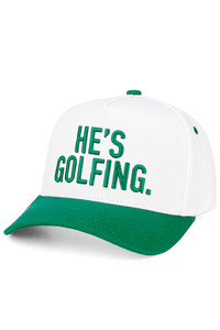 C.C HE'S GOLFING Letter Embroidered on Two Tone Baseball Cap Trucker Hat
