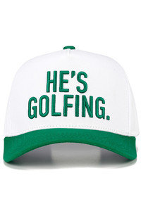 C.C HE'S GOLFING Letter Embroidered on Two Tone Baseball Cap Trucker Hat
