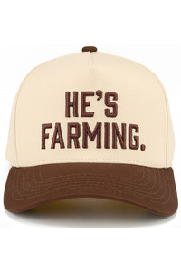 CC BEANIE HE'S FARMING Letter Embroidered Two Tone Baseball Cap Trucker Hat