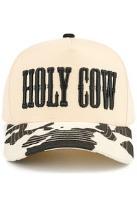 CC BEANIE HOLY COW Letter Embroidered Two Tone Baseball Cap Trucker Hat
Snap Back