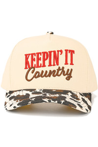 CC BEANIE KEEPIN' IT COUNTRY Letter Embroidered Two Tone Baseball Cap Trucker Hat