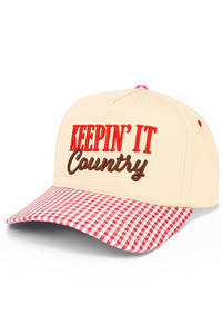CC BEANIE KEEPIN' IT COUNTRY Letter Embroidered Two Tone Baseball Cap Trucker Hat