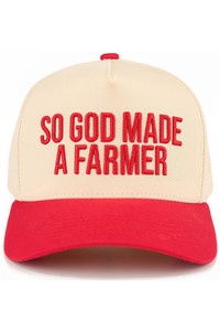 CC BEANIE SO GOD MADE A FARMER Letter Embroidered Two Tone Baseball Cap Trucker Hat