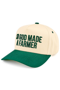CC BEANIE SO GOD MADE A FARMER Letter Embroidered Two Tone Baseball Cap Trucker Hat