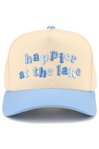 CC BEANIE HAPPIER AT THE LAKE Letter Embroidered Two Tone Baseball Cap Trucker Hat