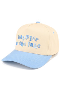 CC BEANIE HAPPIER AT THE LAKE Letter Embroidered Two Tone Baseball Cap Trucker Hat