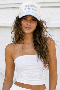 CC BEANIE HAPPIER AT THE LAKE Letter Embroidered Two Tone Baseball Cap Trucker Hat