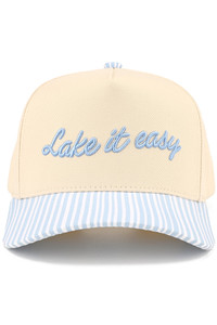 CC BEANIE LAKE IT EASY Letter Embroidered Two Tone Baseball Cap Trucker Hat
