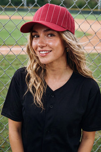 CC BEANIE Pinstripe Pattern on Solid Baseball Cap Trucker Hat
Snap Back