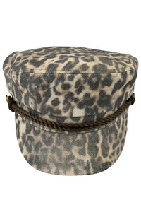 CC BEANIE Cotton Leopard Pattern with Rope Fisherman Cap
