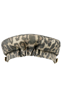CC BEANIE Cotton Leopard Pattern with Rope Fisherman Cap