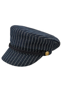 CC BEANIE Denim Pin Stripe Pattern with Rope Fisherman Cap