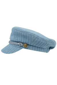 CC BEANIE Denim Pin Stripe Pattern with Rope Fisherman Cap