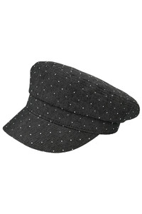 CC BEANIE Solid with Stone Deco Fisherman Cap
