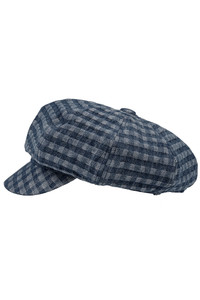 CC BEANIE Checker Check Pattern Denim Newsboy Cap