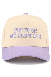 CC BEANIE Junior PUT IT ON MY DAD'S TAB Letter Embroidered KIDS Snapback Trucker Hat Baseball Cap