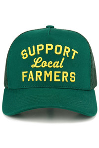 CC BEANIE SUPPORT LOCAL FARMERS Letter Embroidered  Two Tone Baseball Cap Trucker Hat