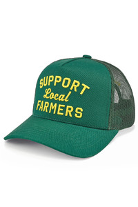 CC BEANIE SUPPORT LOCAL FARMERS Letter Embroidered  Two Tone Baseball Cap Trucker Hat