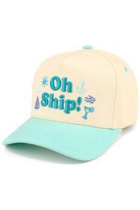 CC BEANIE OH SHIP Letter Embroidered with Icons Two Tone Baseball Cap Trucker Hat