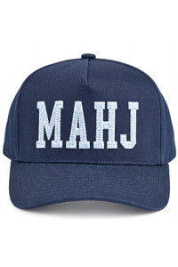 CC BEANIE MAHJ Letter Embroidered with Icons Two Tone Baseball Cap Trucker Hat