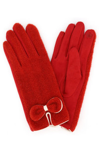 Bow-Knot Soft Boucle Texture Touchscreen Gloves