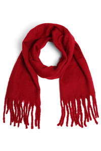 Solid Color Fringe Oblong Winter Scarf