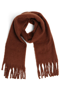 Solid Color Fringe Oblong Winter Scarf