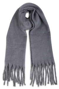 Solid Color Fringe Oblong Winter Scarf