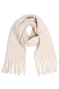Solid Color Fringe Oblong Winter Scarf
