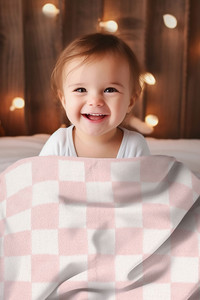Children's Checkered Reversible Throw Blanket