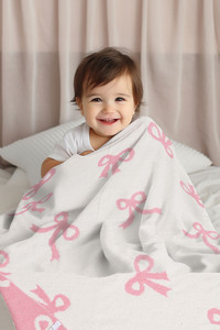 Children's Patterned Pink Reversible Throw Blanket