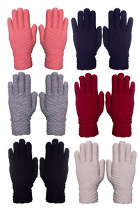 Solid Color Sherpa Lining Knit Winter Gloves